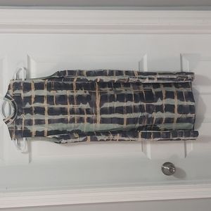 HM print sheath dress with high collar and back tie size:S  NWOT